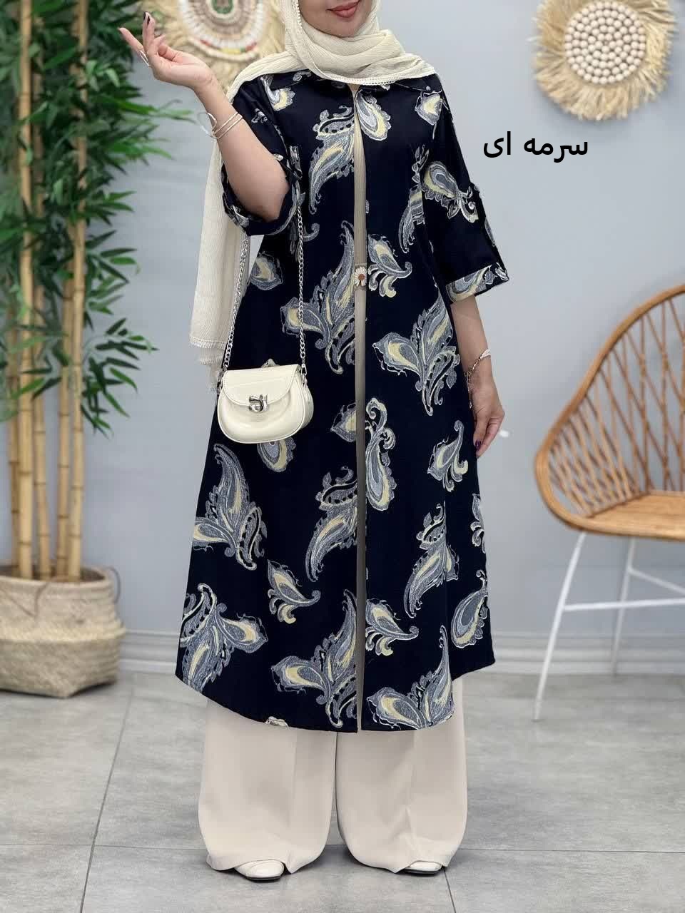 3373-پیراهن ایتالیایی طرحدار