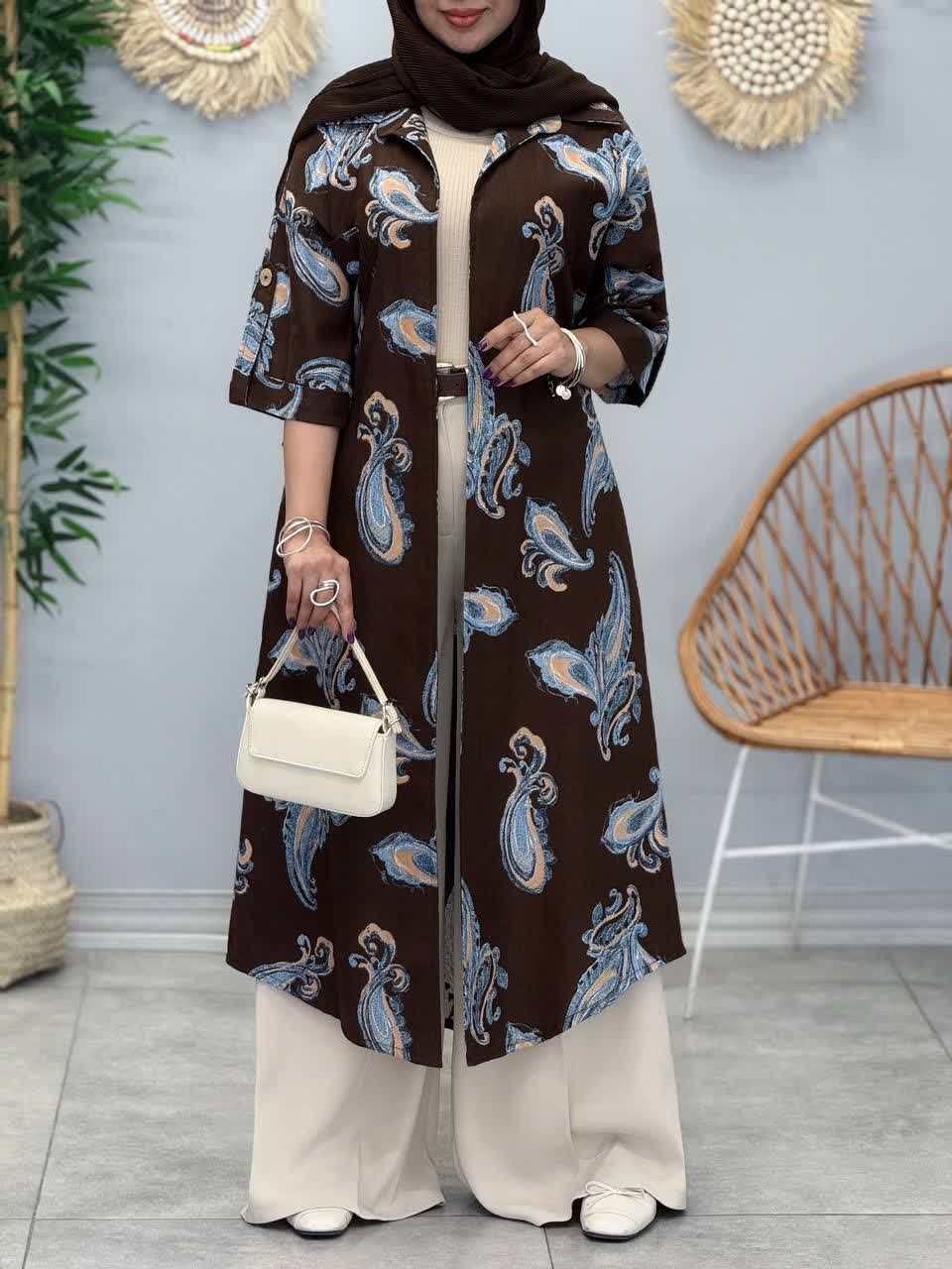 3373-پیراهن ایتالیایی طرحدار