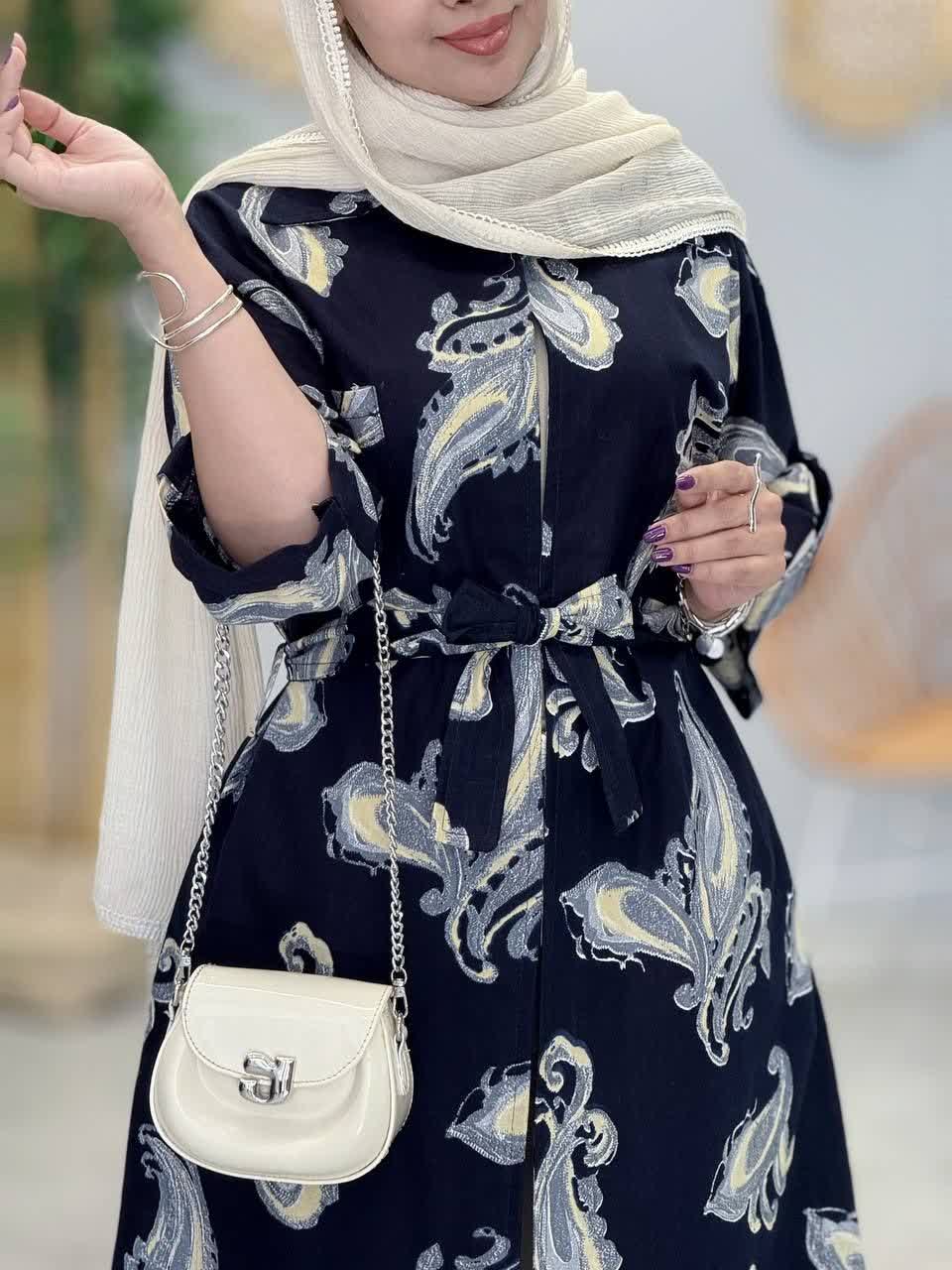 3373-پیراهن ایتالیایی طرحدار