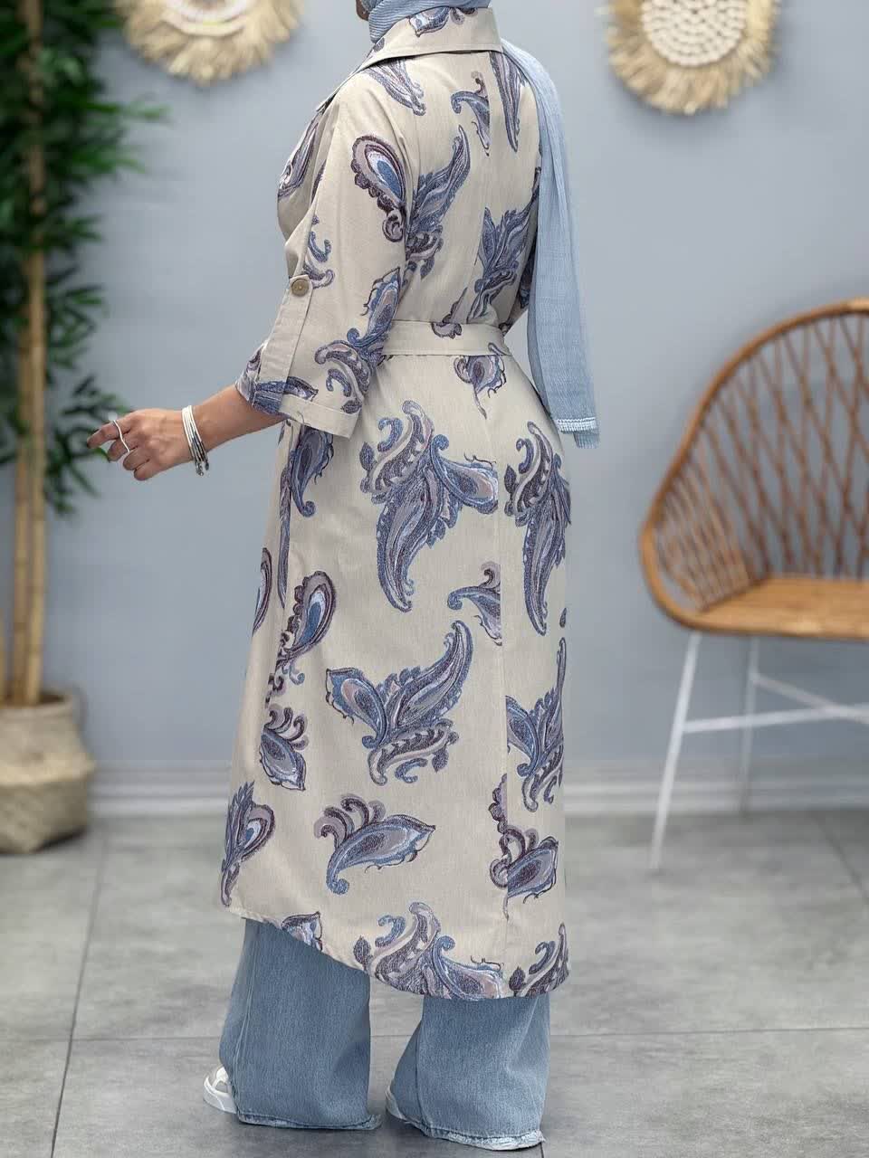 3373-پیراهن ایتالیایی طرحدار