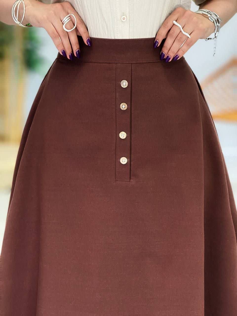 3383-دامن لینن دالبری