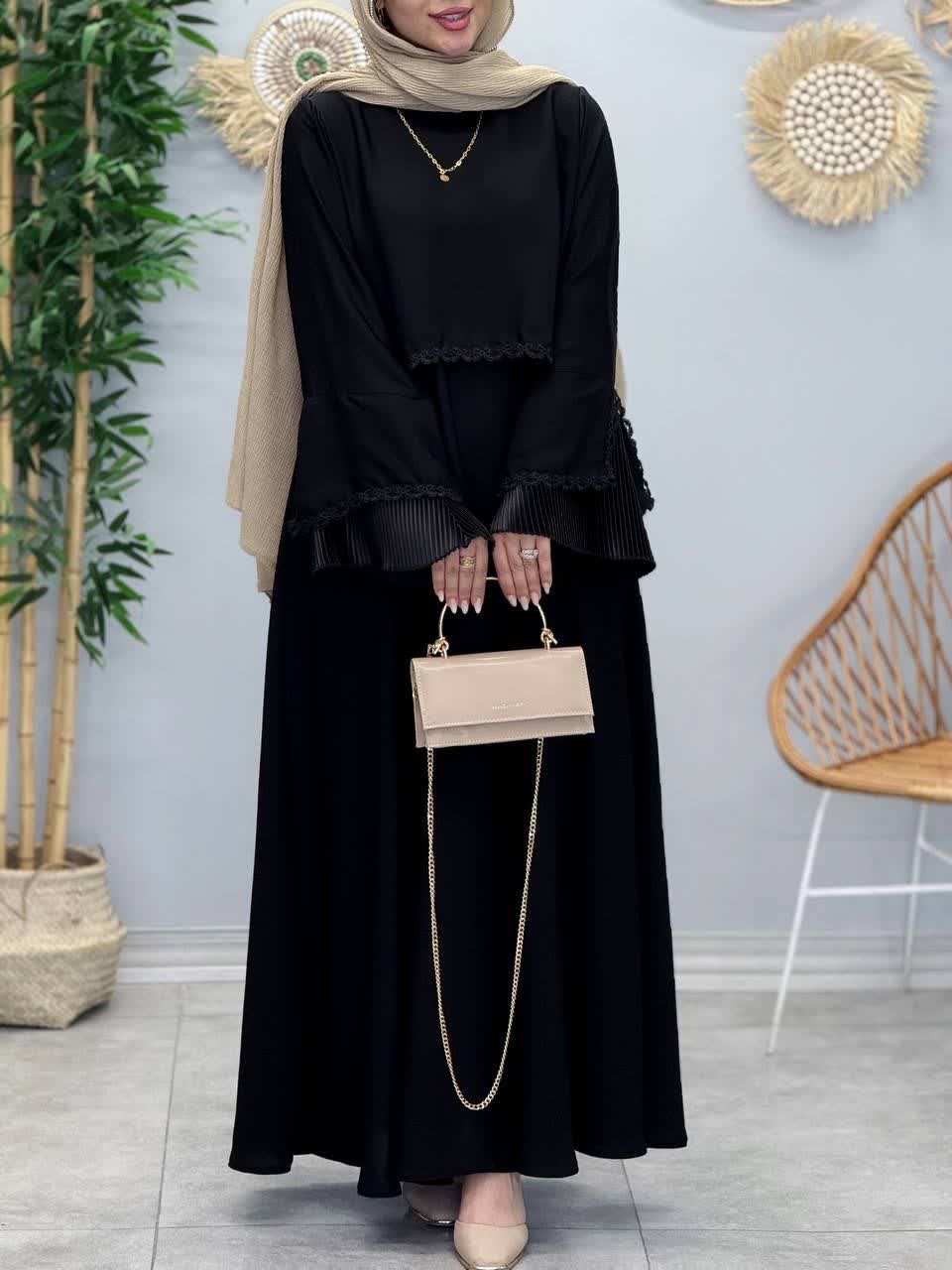 3388-عبای دوتیکه پاپیون