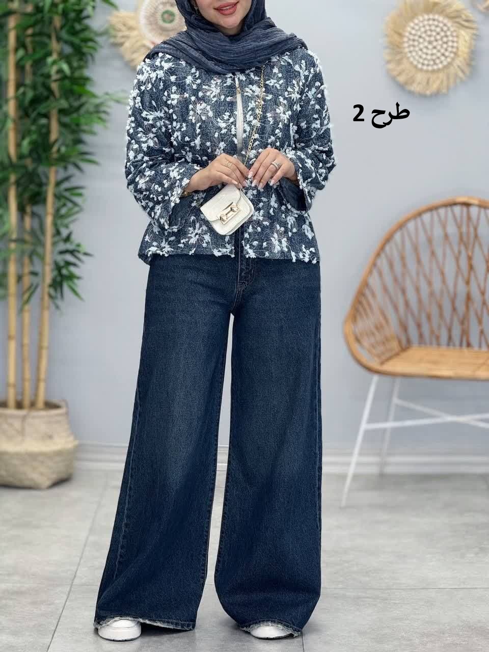 3393-جین وارداتی گلدوزی