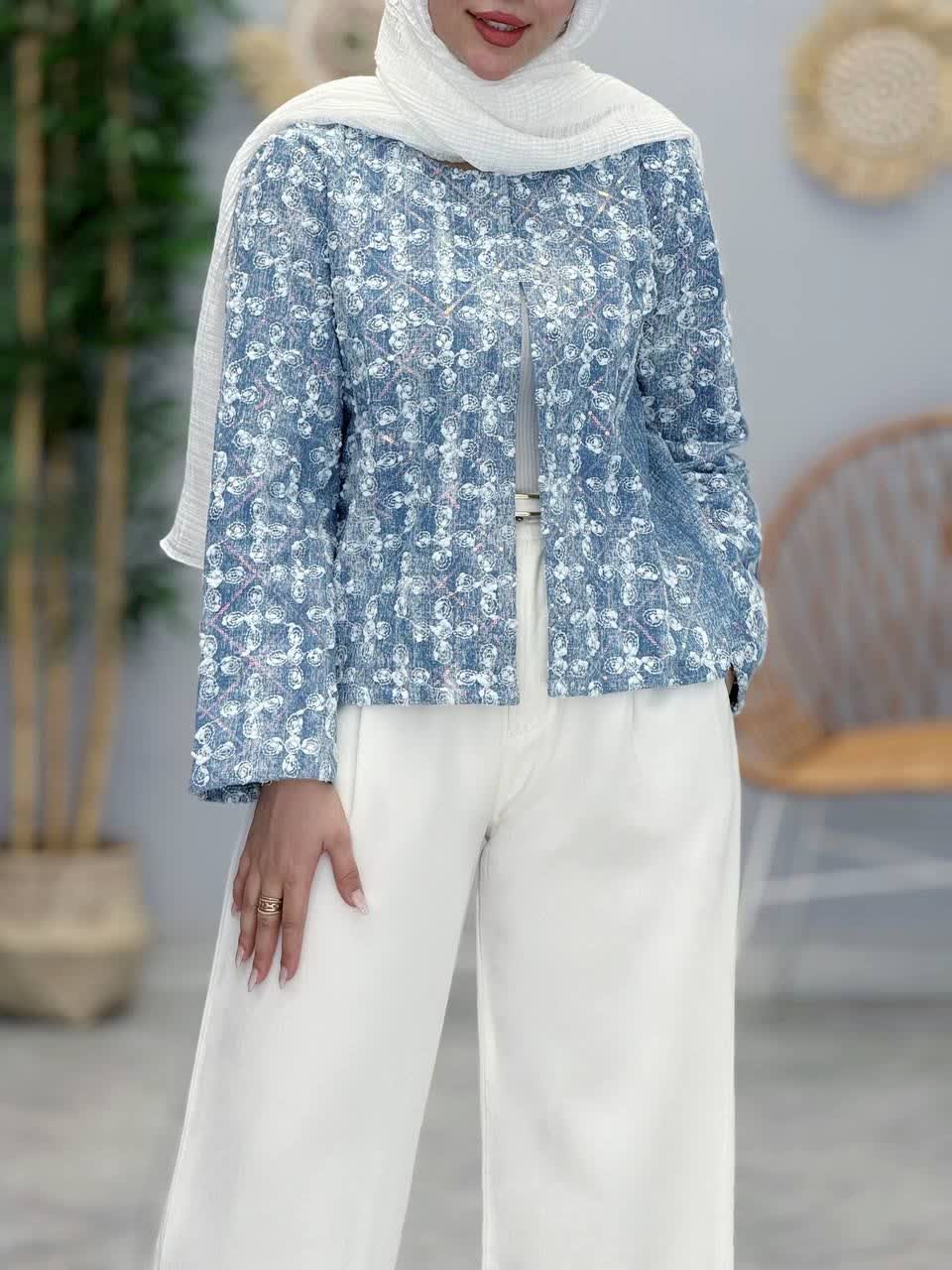 3393-جین وارداتی گلدوزی