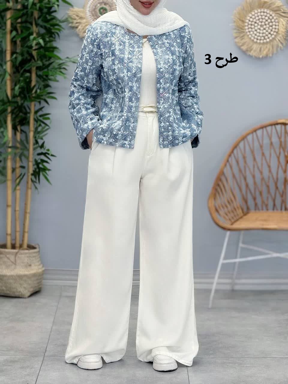 3393-جین وارداتی گلدوزی