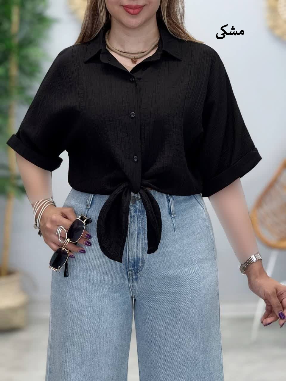 3394-شومیز گره ای مینو