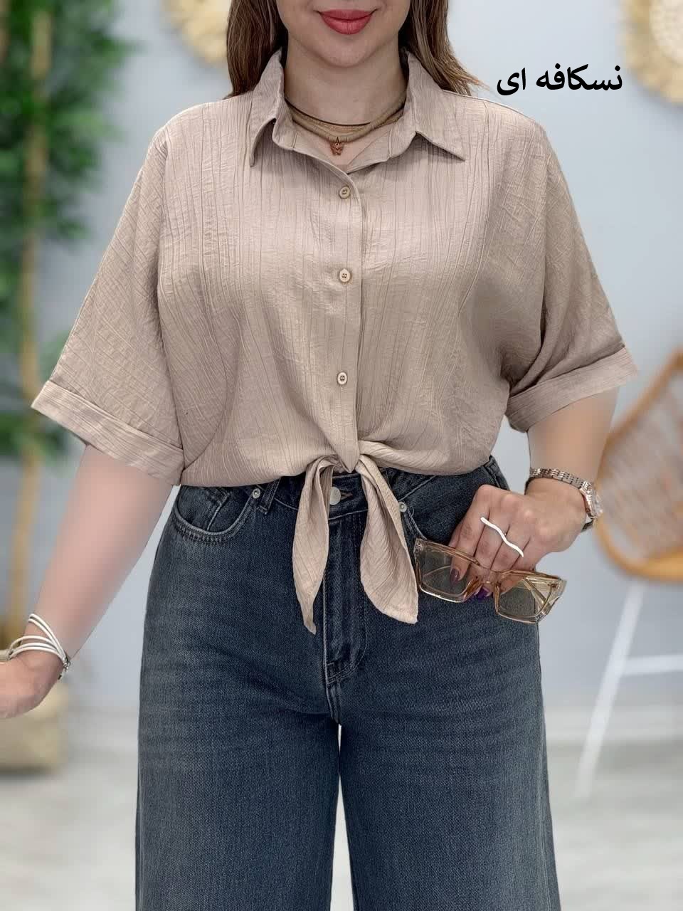 3394-شومیز گره ای مینو