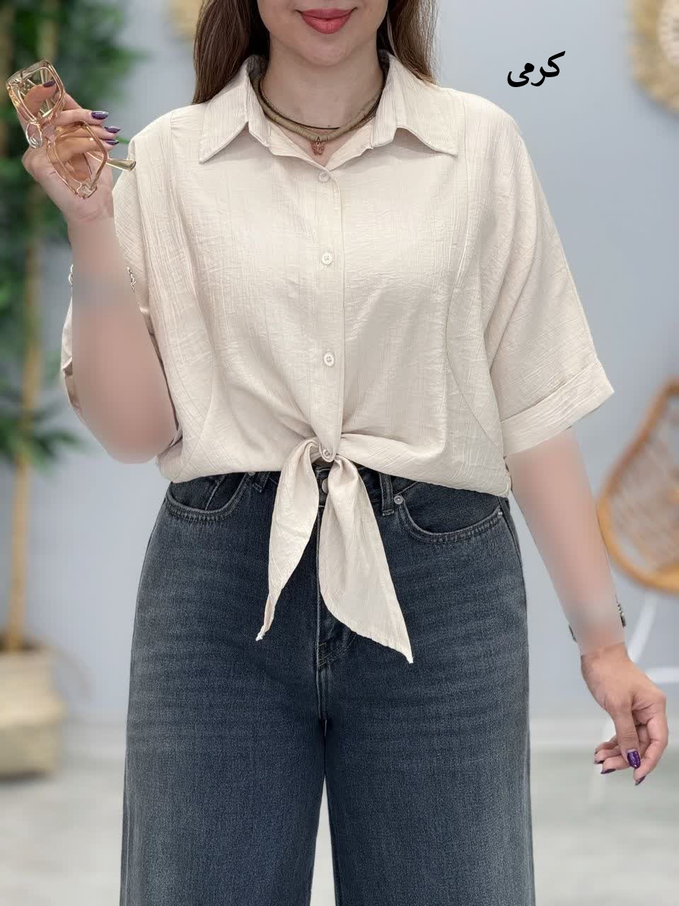 3394-شومیز گره ای مینو