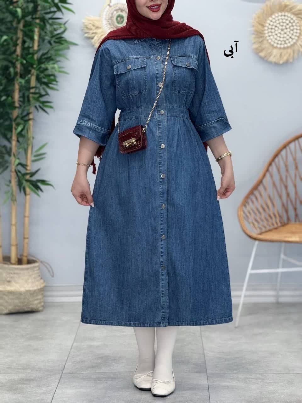 3395-سارافون جین رویال آستین سه ربع