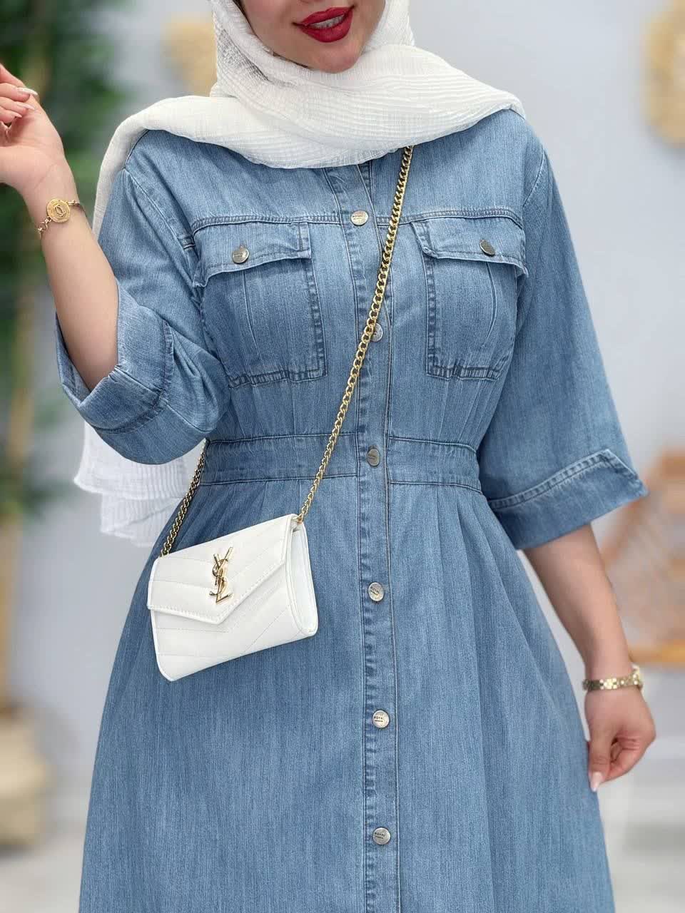 3395-سارافون جین رویال آستین سه ربع