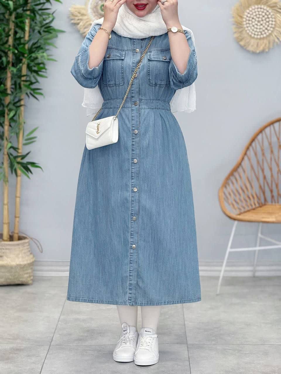 3395-سارافون جین رویال آستین سه ربع