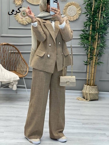 1202-کت و شلوار مزونی نیلی