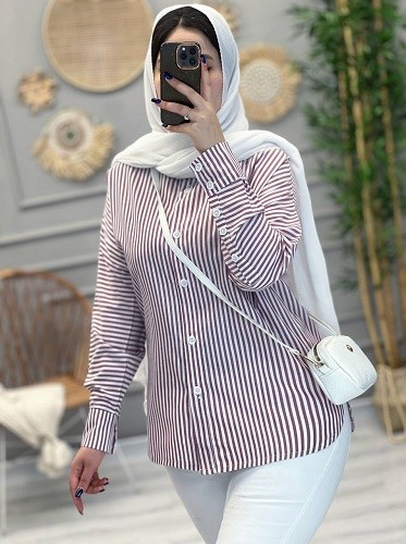 1208-شومیز مانتویی زبرا