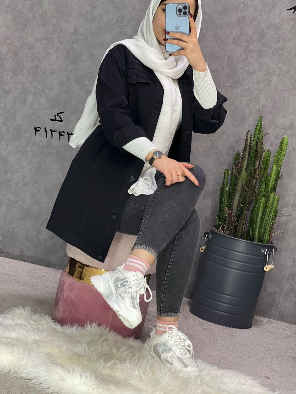 2226_مانتو جین مشکی