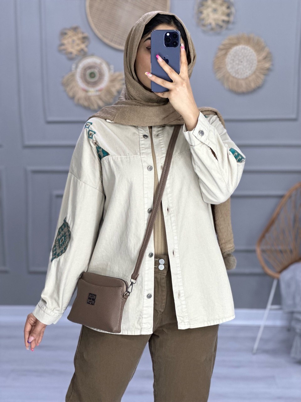 0821_ شومیز کتان نگار