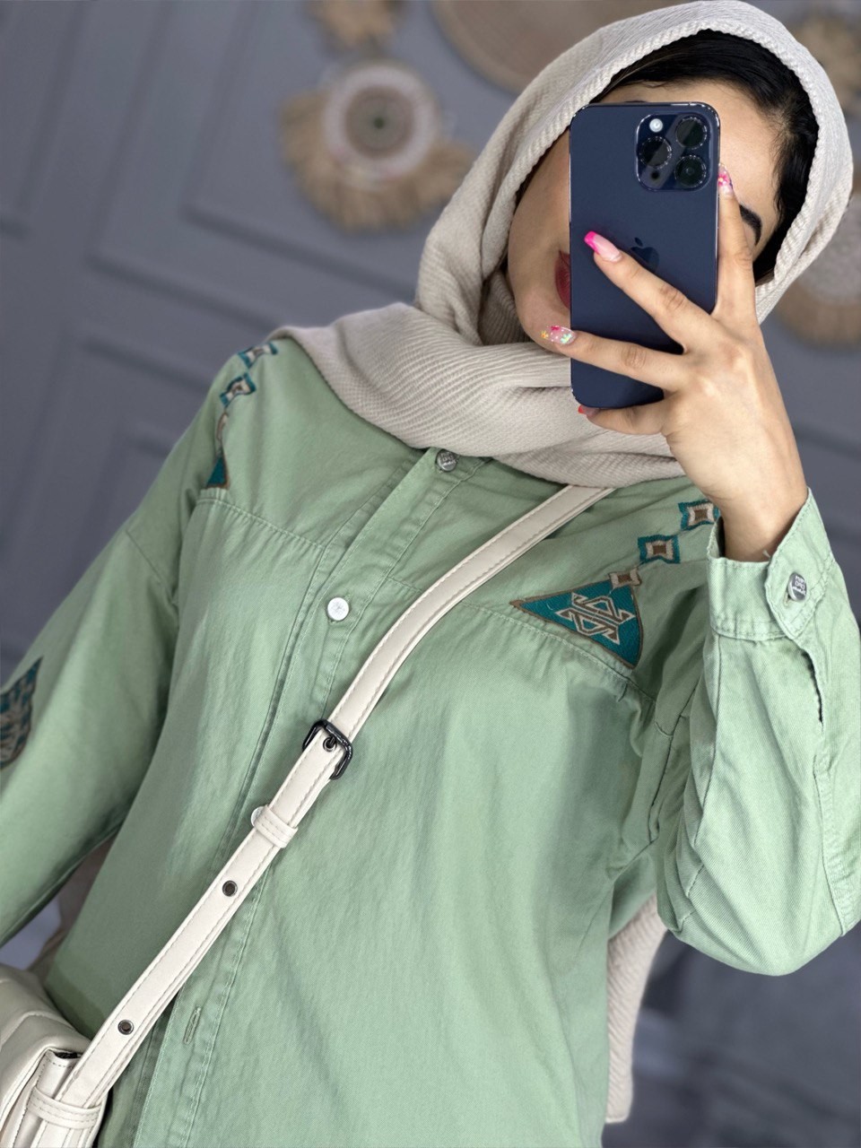 0821_ شومیز کتان نگار