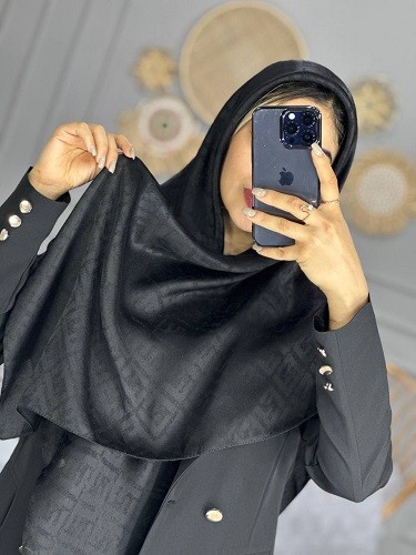 0126_روسری مشکی ژاکارد