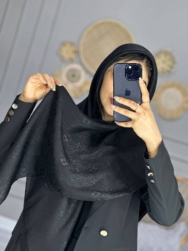 0126_روسری مشکی ژاکارد