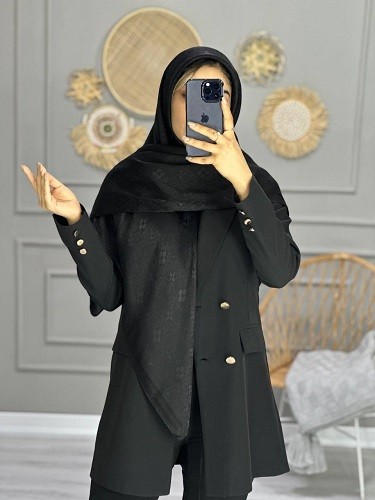 0126_روسری مشکی ژاکارد