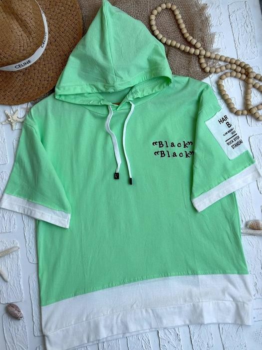 1456- تیشرت کلاهدار کد 009