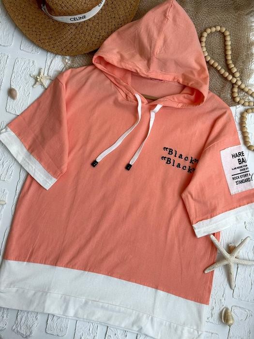 1456- تیشرت کلاهدار کد 009