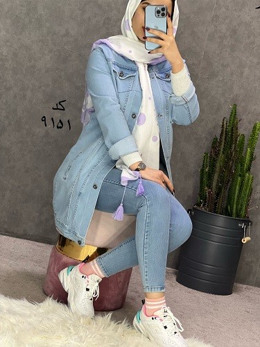 2224_مانتو جین آبی