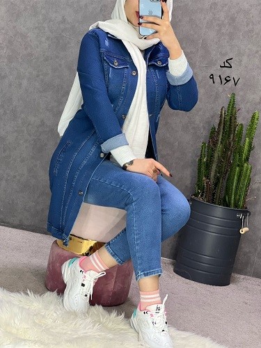 2223_مانتو جین آبی