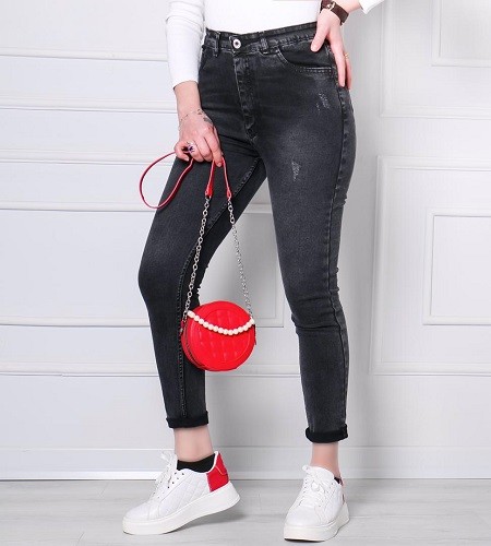 0246 - شلوارجین اسکینی ذغالی