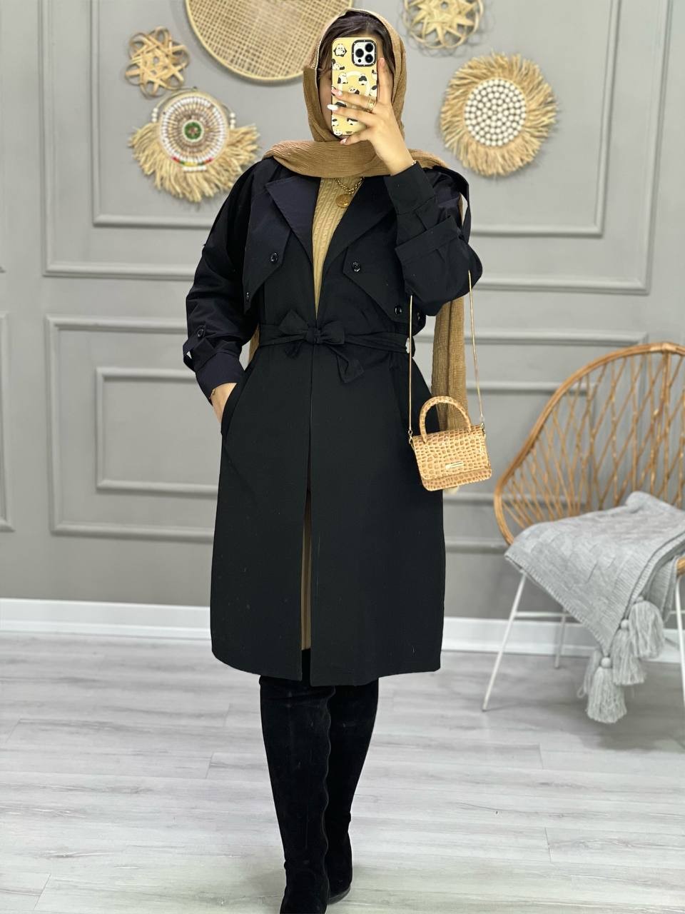 0791_بارونی شنل دار کلاسیک