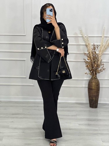 0591-مانتو مزونی ژاکارد هرمس