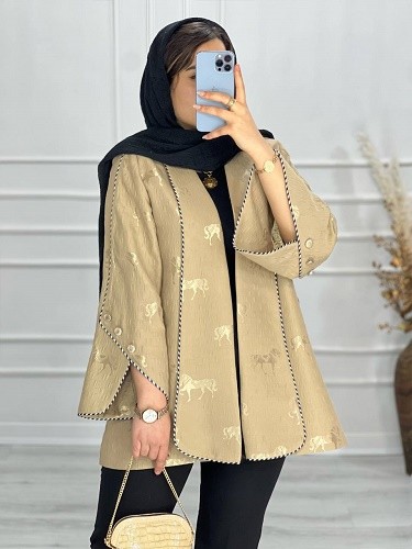 0591-مانتو مزونی ژاکارد هرمس