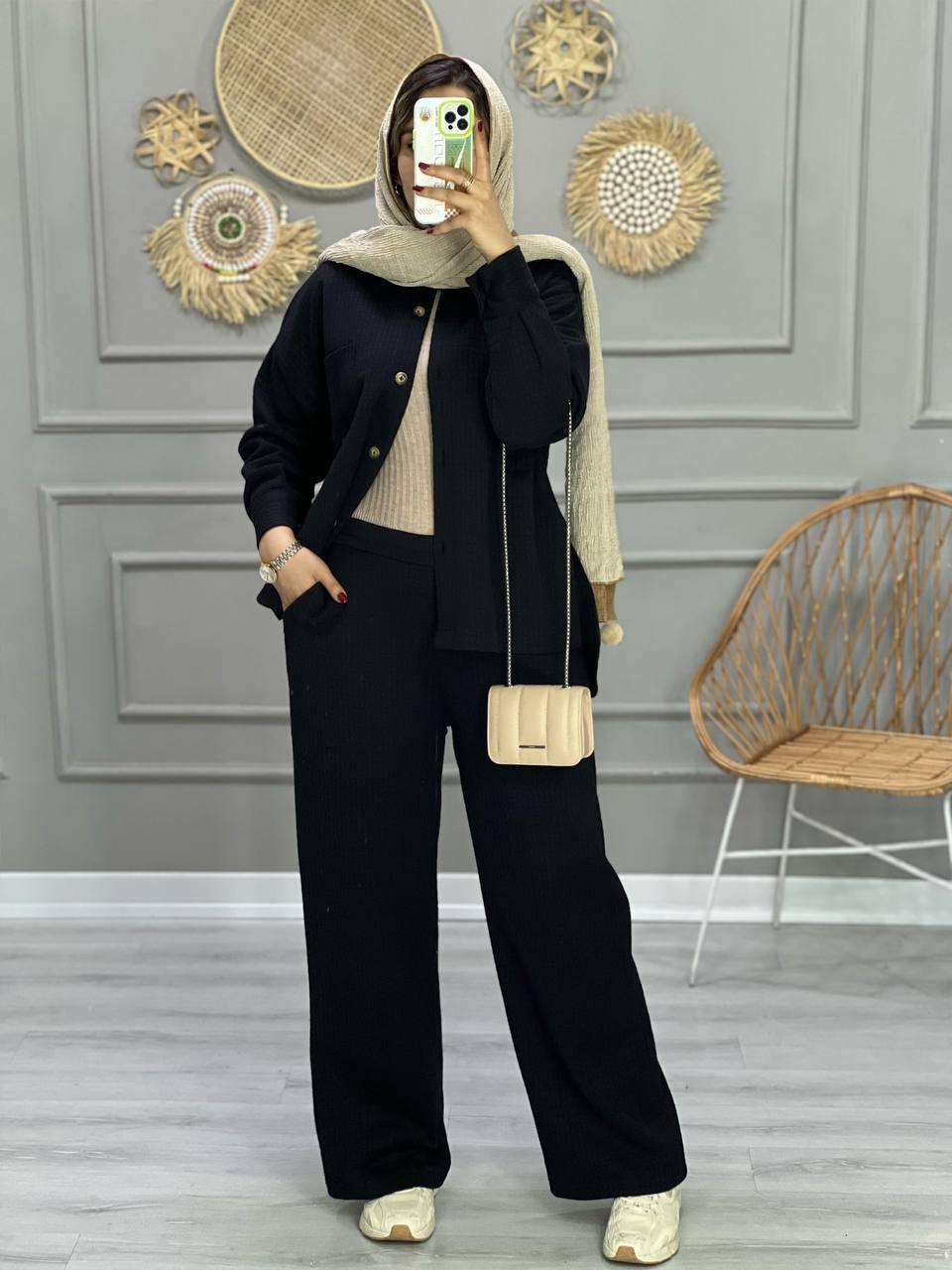 0811_ ست شومیز شلوار اسپیناس