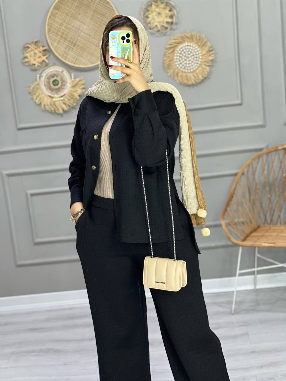 0811_ ست شومیز شلوار اسپیناس