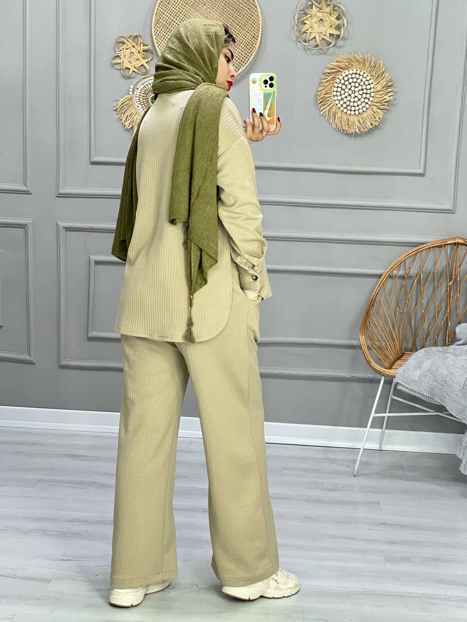 0811_ ست شومیز شلوار اسپیناس