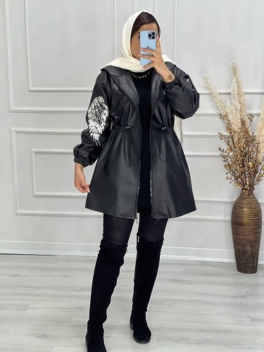 0463-کاپشن چرم فراز