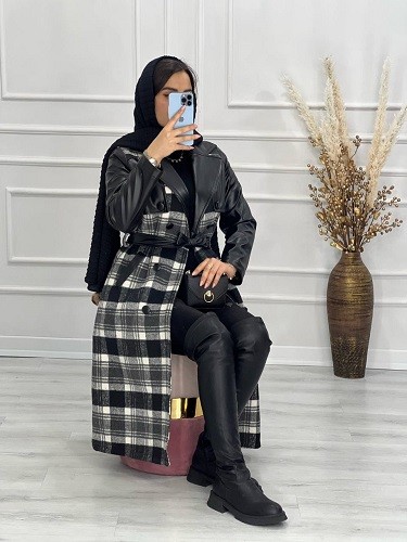 0478-پالتو ترکیبی نیلا