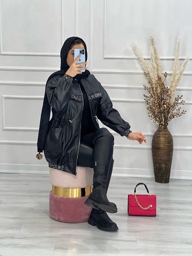 0481- کاپشن چرم آستردار ژیوا