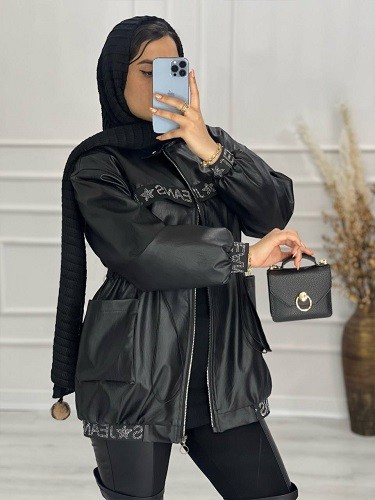 0481- کاپشن چرم آستردار ژیوا