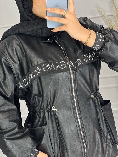 0481- کاپشن چرم آستردار ژیوا