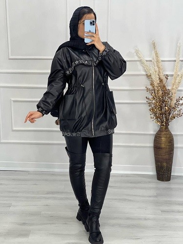 0481- کاپشن چرم آستردار ژیوا