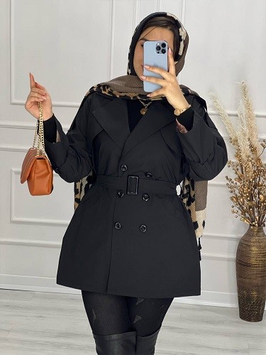 0487- کت بارونی 6 دکمه نایس