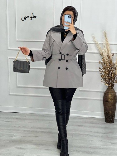 0487- کت بارونی 6 دکمه نایس