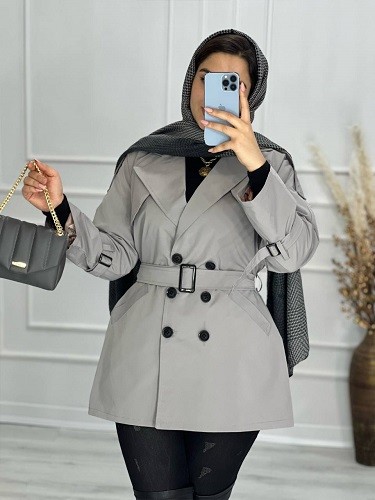 0487- کت بارونی 6 دکمه نایس