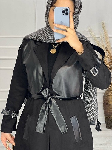 0491-پالتو سوییت چرم لیانا