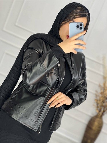 0495-کت چرم کوتاه