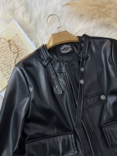 0495-کت چرم کوتاه