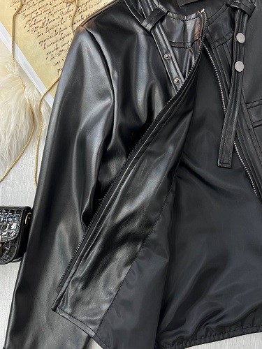 0495-کت چرم کوتاه