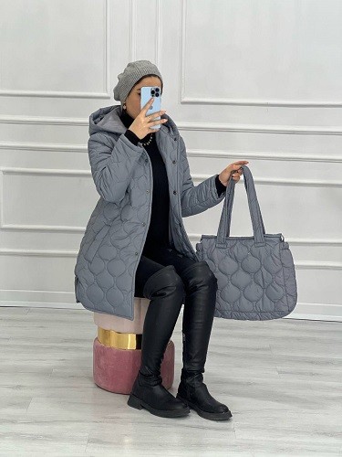 0497-ست کاپشن و کیف پرادا