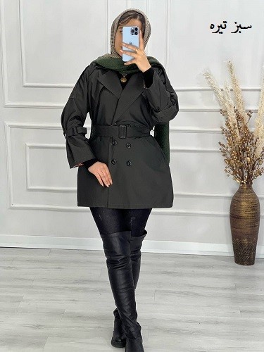 0487- کت بارونی 6 دکمه نایس