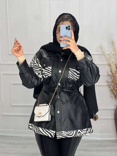 0528- پالتو چرم آستردار زبرا